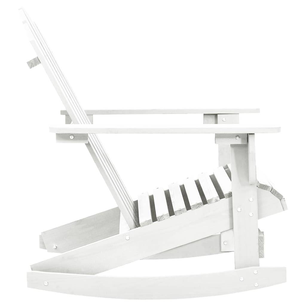 vidaXL Adirondack Rocking Chair, Porch Rocker with High Back, Outdoor Patio Chair for Garden Lawn Yard Porch Backyard Deck, Wood White
