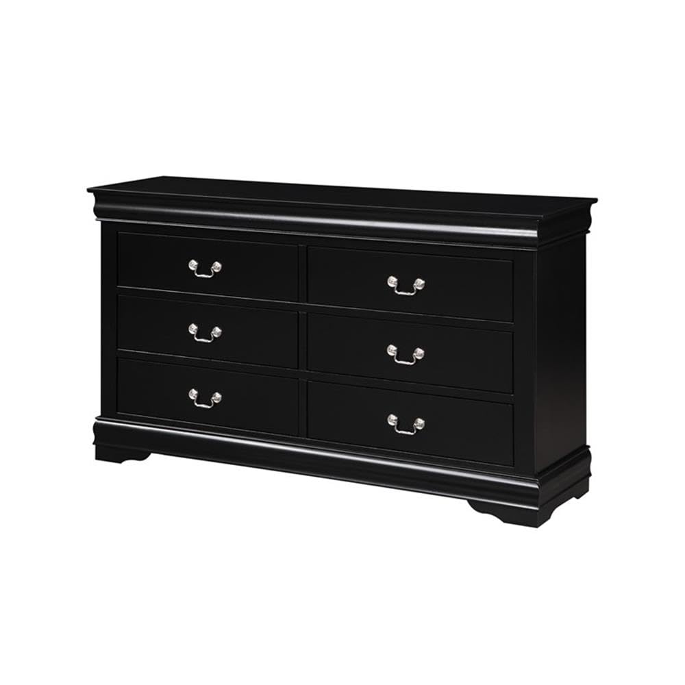 Acme Louis Philippe 6 Drawers Dresser in Black