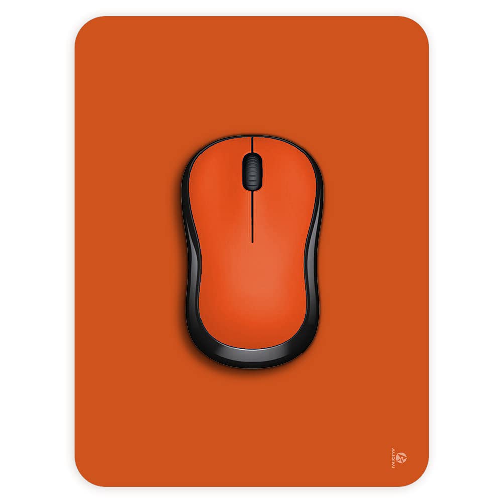 Audimi Small Mouse Pad 6 X 8 Inch, Mini Mouse Pad Thick For Laptop Wireless Mouse Home Office Travel, Portable & Washable (Orang