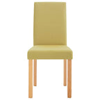 vidaXL Ergonomically Designed Dining Chairs in Green Fabric, Set of 4 - Solid Wooden Legs and Soft Upholstery for Comfort and Stability