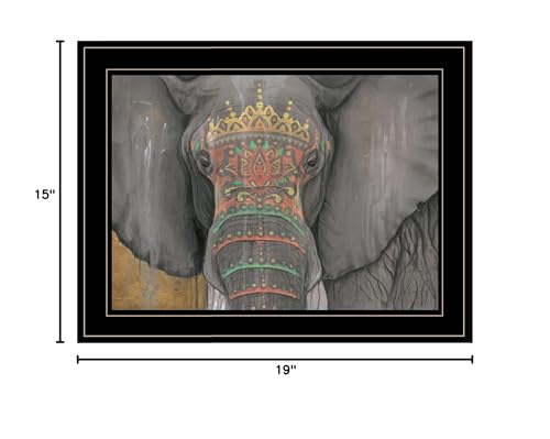 Tattooed Elephant Trunk Black Framed Print Wall Art