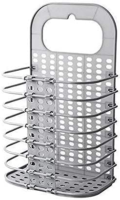 Sakar Bathroom Hanging Mesh Laundry Basket Bag  Foldable Dirty Clothes Storage Hamper with Hooks Toiletry Organizer for Bathroo