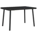 vidaXL Garden Coffee Table Black PE Rattan, PowderCoated Steel