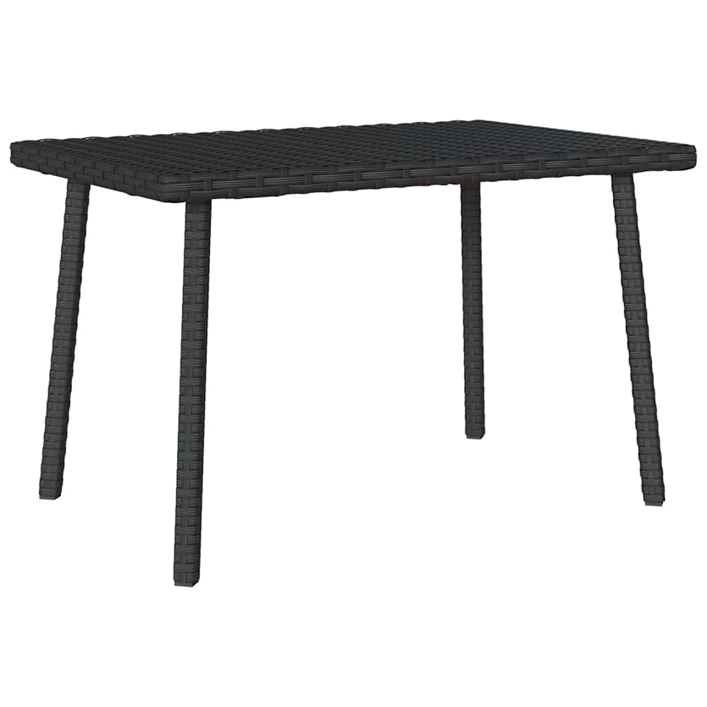 vidaXL Garden Coffee Table Black PE Rattan, PowderCoated Steel