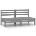 vidaXL Solid Wood Pine Patio 2-Seater Sofa Garden Outdoor Lawn Yard Terrace Balcony Wooden Seat Seating Sectional Middle Sofa Furniture Black