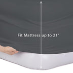 Bedecor Air Bed Sheets For Mattress Cover Removable Bed And Elastic Band Super Soft And Breathable & Deep Up To 21'' Dark Gray F