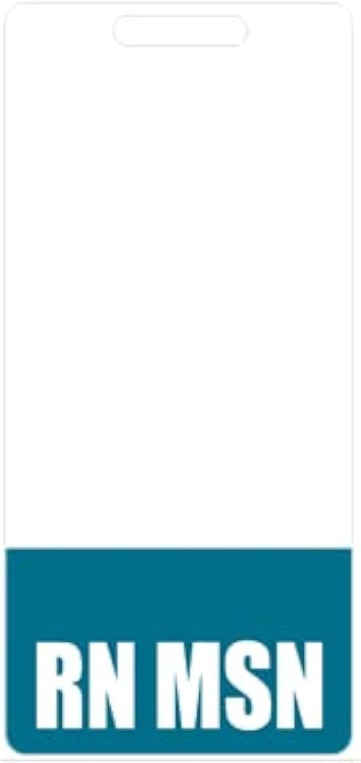 Rn Msn Badge Buddy (Teal) - Vertical Heavy Duty Badge Tags For Nurses With A Master'S Degree - Double Sided Badge Identification