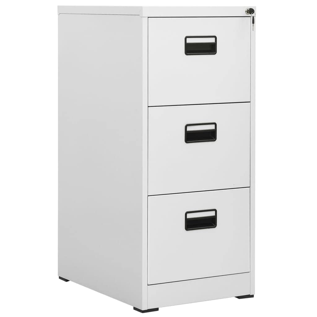 vidaXL File Cabinet with 3 Drawers Gray 40.4&quot; Steel