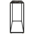 vidaXL-39.4"x13.8"x29.5" Modern Console Table Rectangular Shape Crafted with Durable Tempered Glass and Powder-Coated Steel, Easy Assembly, Black.