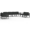 vidaXL 7-Piece Modular Patio Lounge Set - Aluminum Anthracite with Comfort Cushions and Durable Design - Chic Outdoor Furniture