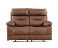 Steve Silver Furniture Rudger Upholstered Manual Reclining Loveseat, Microsuede, Effortless Reclining, Contrasting Baseball Stitching, Transitional, Living Room, 37.5" D x 61.5" W x 41" H, Brown