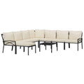 vidaXL Patio Lounge Set: Industrial-Design Outdoor Furniture with Firm Steel Construction, Comfortable Sand Cushions, Versatile Square Tabletop & Easy Assembly - Set of 9