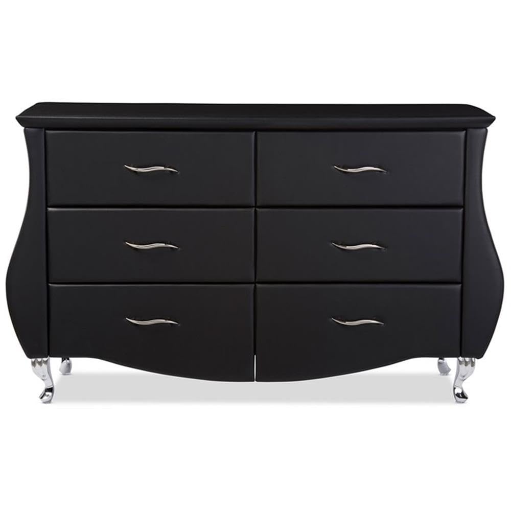 Baxton Studio BBT2039-Black-Dresser Dressers, Medium, Black