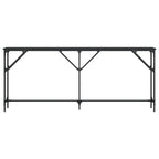 vidaXL Console Table with Metal Frame and Engineered Wood, Black, Rectangular Hallway Table for Living Room, Adjustable Feet