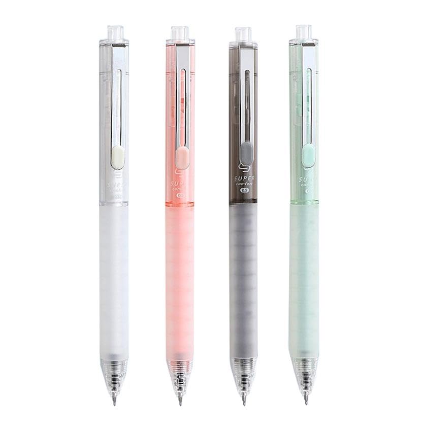 Hetaocat Black Ballpoint Pen, 4-Pack, 0.5Mm Black Ink Fine Pointed Pen, St Double Bead Pen Tip, Fine Pointed Smooth Writing Pen,