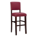 Linon Monaco 30, Dark Red Bar Stool, 17.75W x 19.5D x 44.8H,