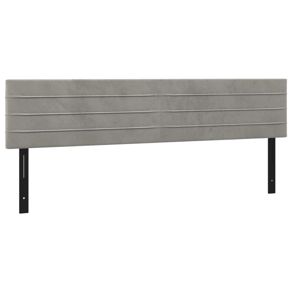 Vidaxl Velvet Headboards 2 Pcs, Light Gray, Engineered And Solid Larch Wood, Foam Filled, Stylish Design, 39.4&quot;X2&quot;X30.7&quot;/34.6&quot;