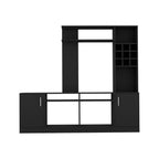 Depot E-Shop King Entertainment Center For Tvs Up 60&Quot; With 2 Cabinets, 7 External Shelves, And 6 Cubbies, Black
