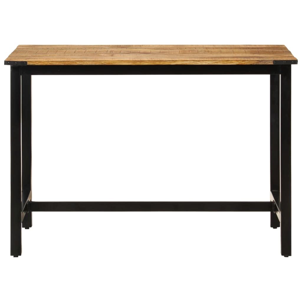 vidaXL Solid Mango Wood and Powder-Coated Iron Dining Table - Rustic and Industrial Style, Size 43.3&quot;x23.6&quot;x29.9&quot; - Easy Assembly - Brown