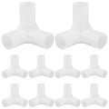 HEANUJJ 10 Pack Closet Rod Connectors 3Way Joint Fittings for Wardrobe Shoe Rack Cabinet Fasteners Closet Rod Hardware for Port