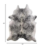 HomeRoots Salt & Pepper Black/White Cowhide, Microsuede 5' X 7' Salt and Pepper Black and White Cowhide Area Rug