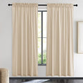 Nicetown Beige Velvet Curtains 72 Inches 2 Panels Set, Thermal Insulated Heavy Matt Rod Pocket Room Darkening Drapes, Privacy Pr