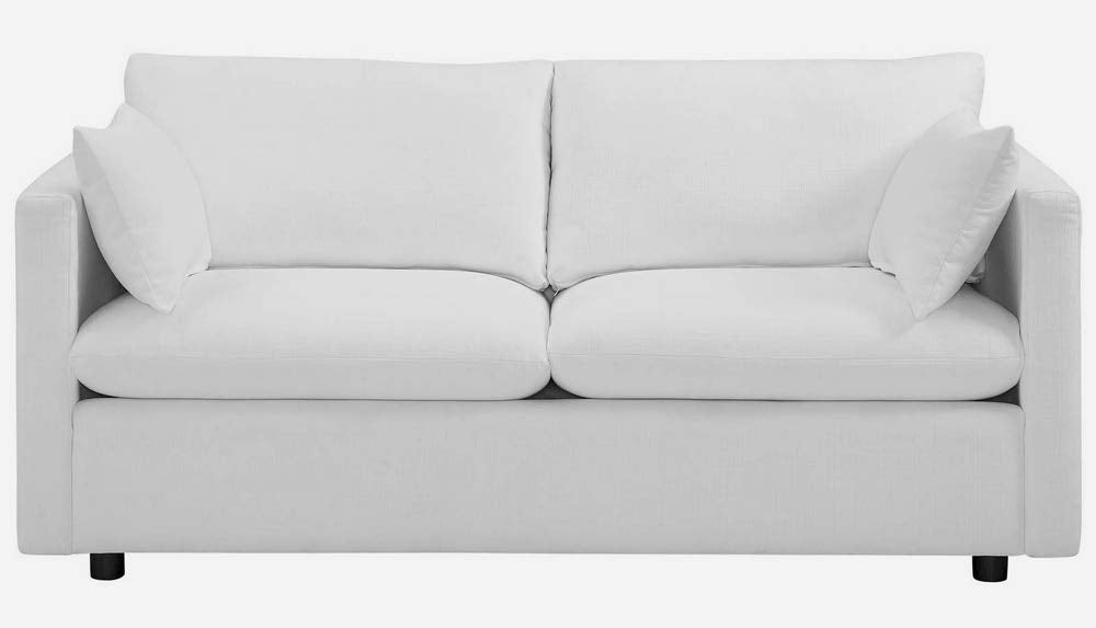 CasaFoyer Activate | Versatile & Stylish Sofa | Cozy Seating | Soft Polyester Upholstery | Compact Box Delivery | Easy Setup | Rounded Cushion Corners | Accent Pillows | Wood Legs | 1102 lbs Weight Capacity