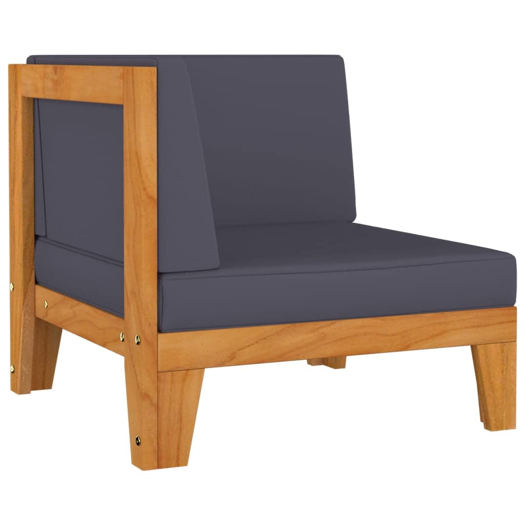vidaXL Patio Lounge Set 4 Piece, Sectional Sofa for Outdoor, Patio Furniture with Cushions, Coffee Table, Scandinavian Style, Solid Acacia Wood