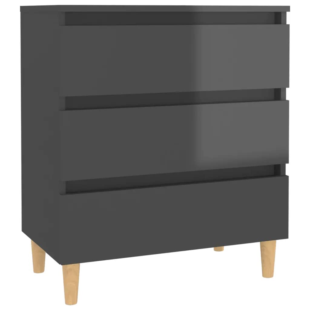 vidaXL Sideboard High Gloss Gray 23.6&quot;x13.8&quot;x27.2&quot; Chipboard