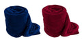 Plain Fleece 2 Single Bed BlanketsMaroon, Blue (Set of 2), Reversible
