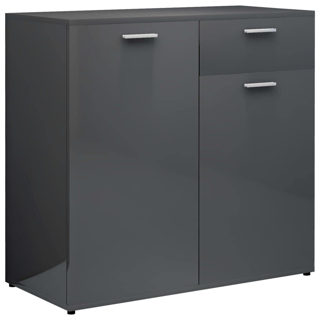 Jinxuny Sideboard High Gloss Gray 31.5&quot;x14.2&quot;x29.5&quot; Chipboard