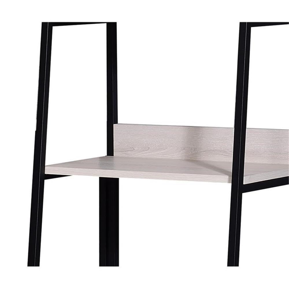 Acme Wendral 5 Wooden Tiers Ladder Bookshelf In Natural And Black