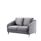 Lilola Home Sofia Gray Velvet Fabric Sofa Loveseat Living Room Set