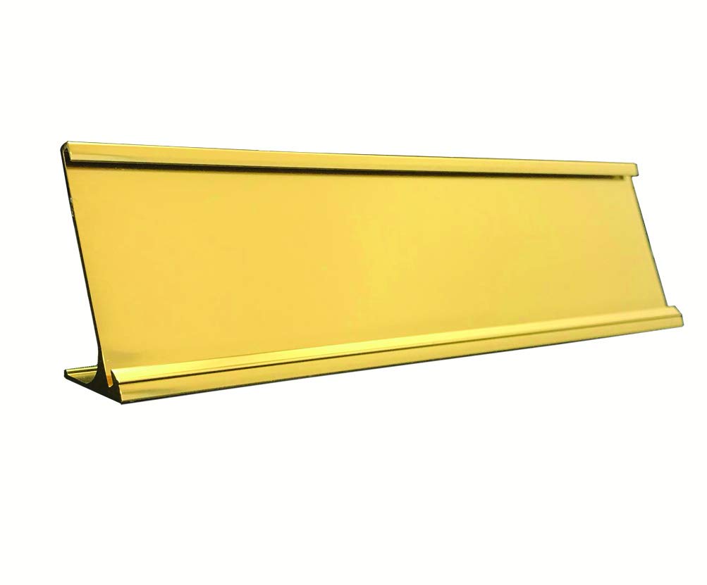 Desktop Office Nameplate Holder, Yellow Gold (10' X 2', 1)