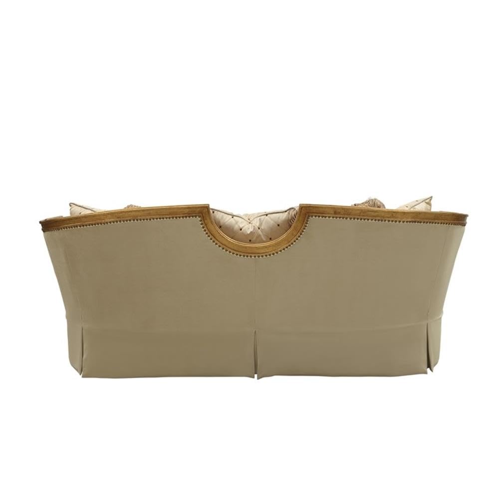 Acme Daesha Sofa in Antique Gold Wood Trim