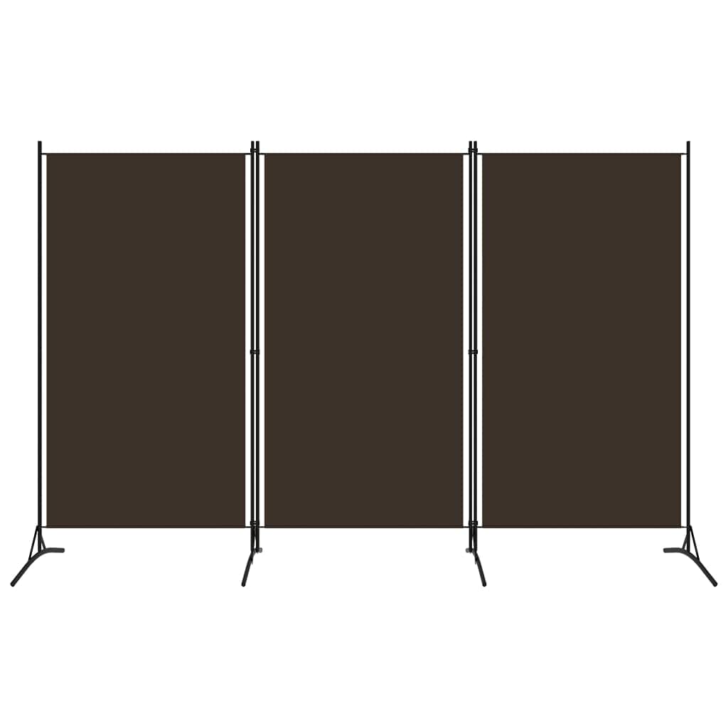 vidaXL 3-Panel Room Divider - Brown Fabric & Powder-Coated Iron Frame, Lightweight and Portable, Modern Room Partition for Bedrooms, Living Spaces, 102.4&quot;x70.9&quot;