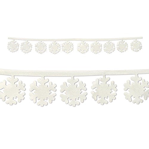 Beistle Fabric Snowflake Garlands, 94, White