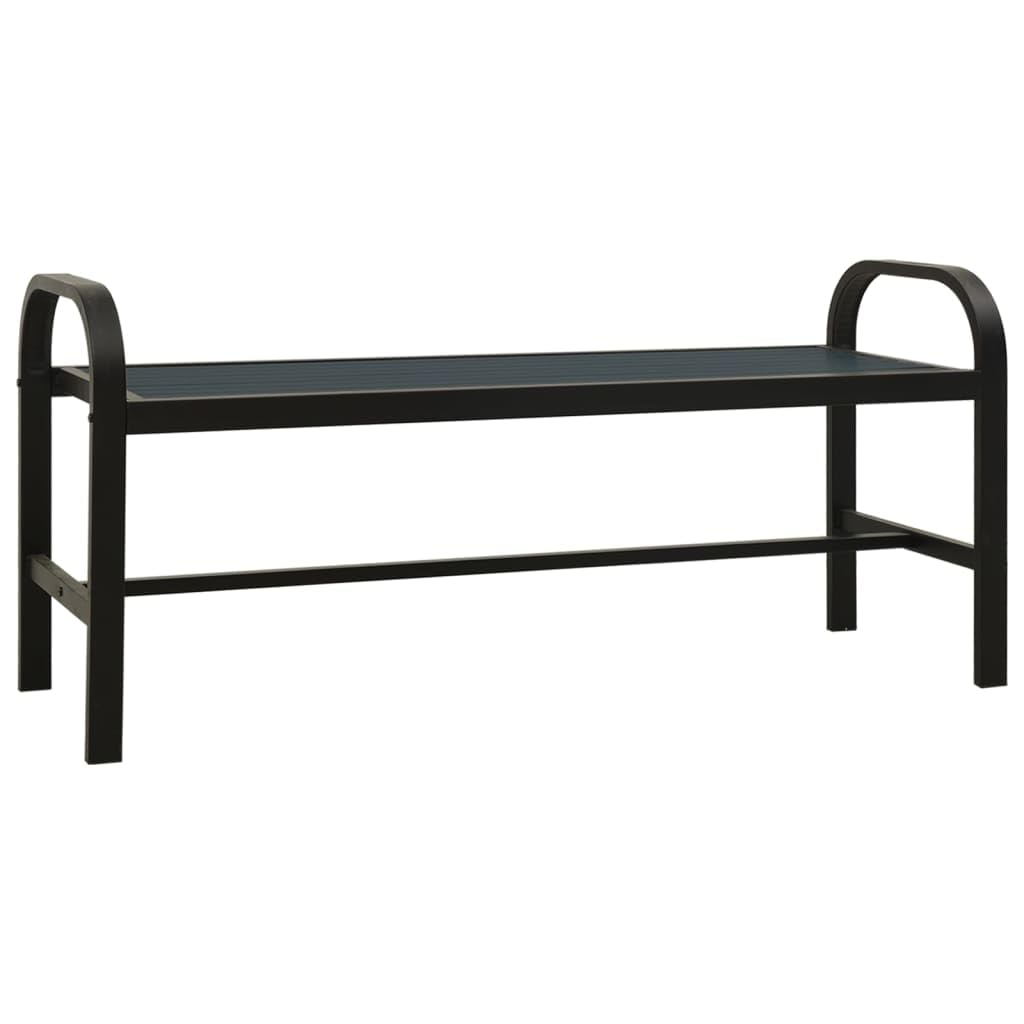 vidaXL Durable Patio Bench - Weather-Resistant & eco-Friendly Made of Steel and WPC, in Black', Suitable for Garden and Outdoor Use