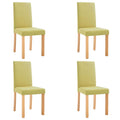 vidaXL Ergonomically Designed Dining Chairs in Green Fabric, Set of 4 - Solid Wooden Legs and Soft Upholstery for Comfort and Stability