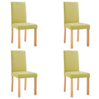 vidaXL Ergonomically Designed Dining Chairs in Green Fabric, Set of 4 - Solid Wooden Legs and Soft Upholstery for Comfort and Stability