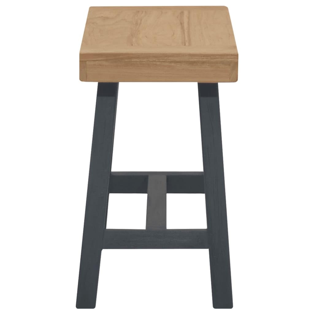 vidaXL Solid Wood Teak Bench ?Retro-Style Furniture for Office, Lounge Area, Bedrooms and Gardens, Black and Brown, Easy-to-Clean Surface