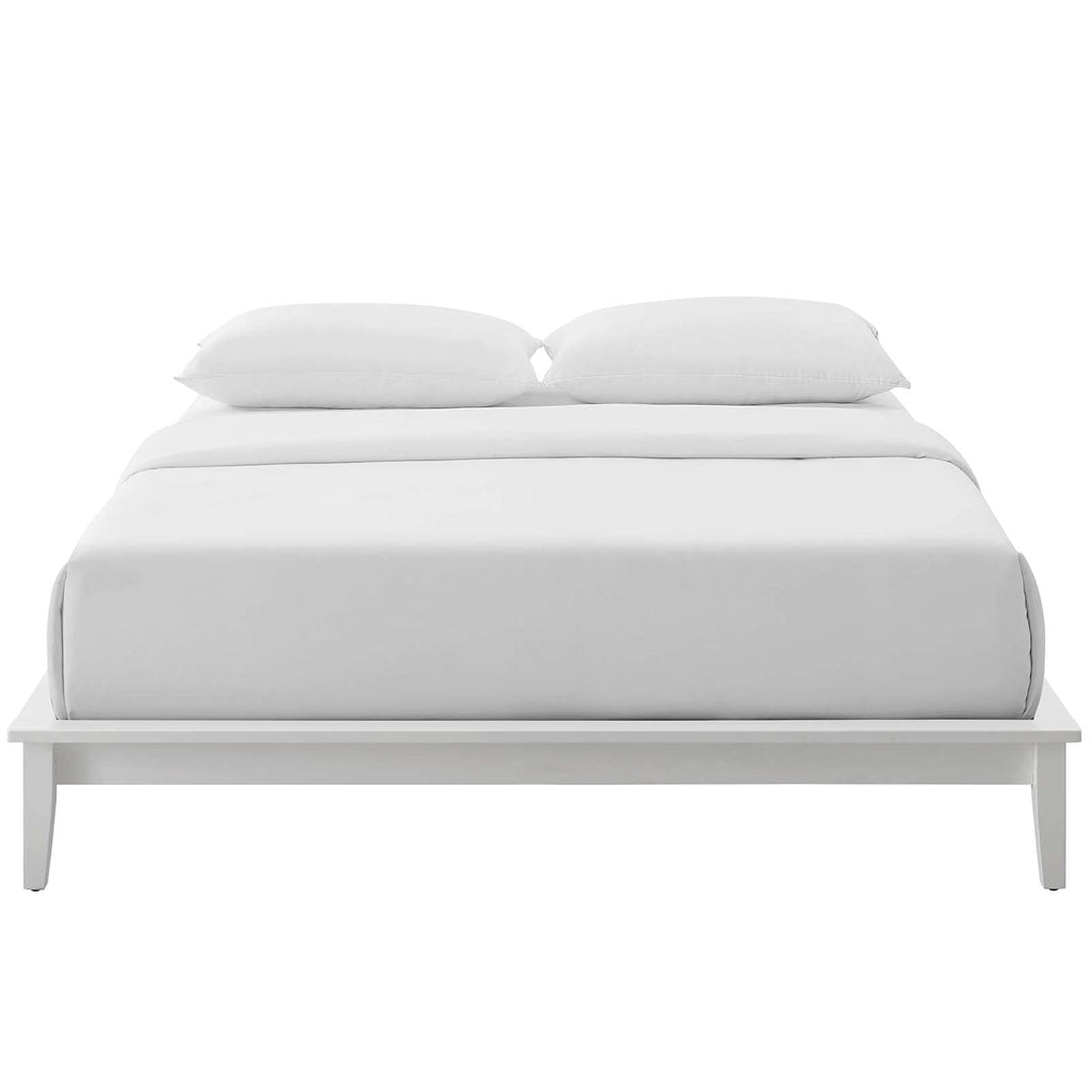 Modway Lodge Wood Platform Full Bed Frame in White