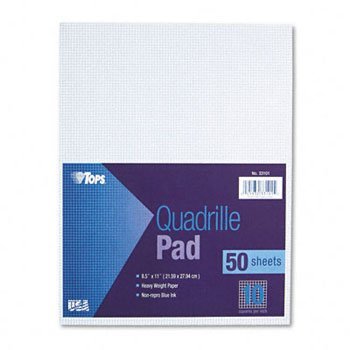 Tops Quadrille Pads Pad,Quadrille,10Sq,8.5X11 (Pack Of 20)