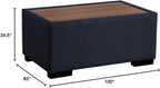 Joshua 100W Dark Gray Woven Fabric Sectional Sofa with Right Facing Chaise and Console Ottoman