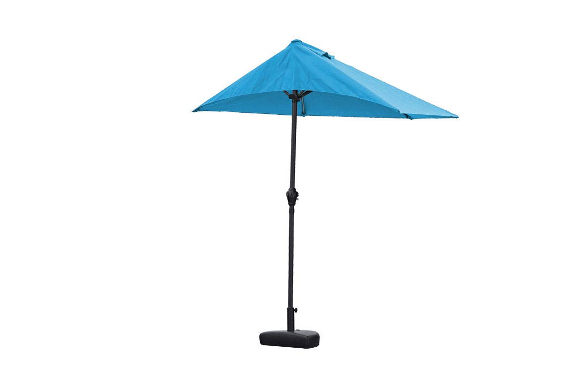 HomeRoots 9' Aqua Outdoor Side Wall Umbrella