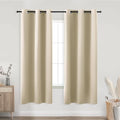 Koufall Beige Curtains 63 Inch Length For Living Room,Blackout Grommet Room Darkening Bedroom Curtains 63 Inches Long 2 Panels Set