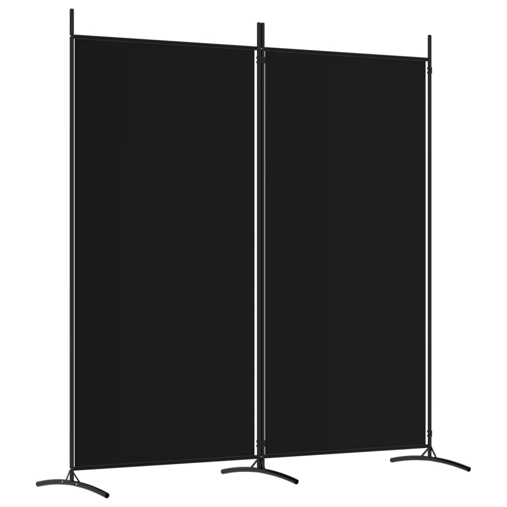 Vidaxl Modern 2-Panel Room Divider, Black, 68.9'' X 70.9'', Durable 100% Polyester Fabric, Foldable Screen, Sunlight Blocker, Sp