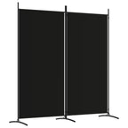 Vidaxl Modern 2-Panel Room Divider, Black, 68.9'' X 70.9'', Durable 100% Polyester Fabric, Foldable Screen, Sunlight Blocker, Sp