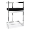 Neos Modern Furniture Bar Stool, 30'' With Black Cushion And Stainless Steel Base