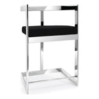 Neos Modern Furniture Bar Stool, 30'' With Black Cushion And Stainless Steel Base